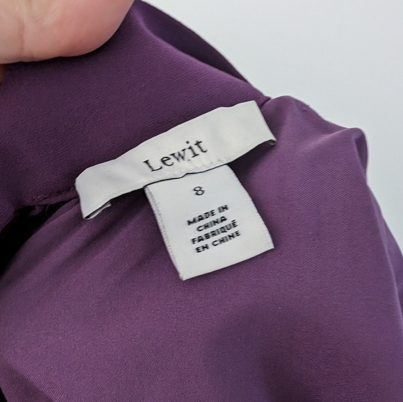 Lewit Purple Long Sleeve Midi Dress | Size 8 - Picture 4 of 7